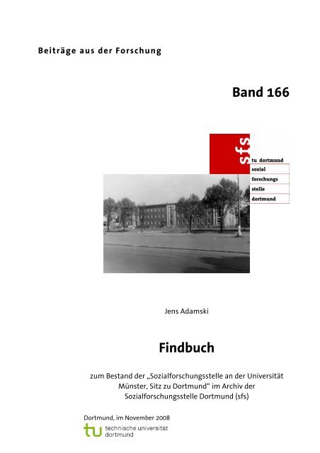 Band 166 Findbuch - Sozialforschungsstelle Dortmund