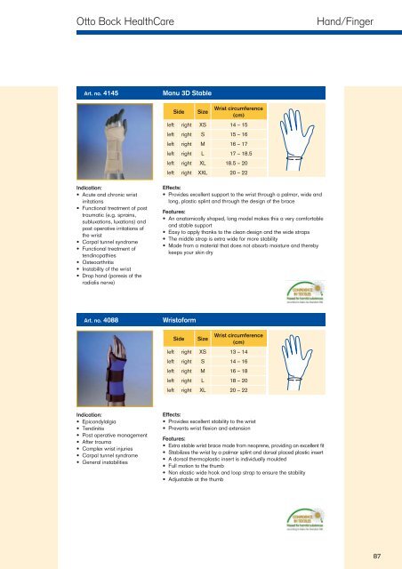 Supports · Orthoses - Kinetech Medical Equipment