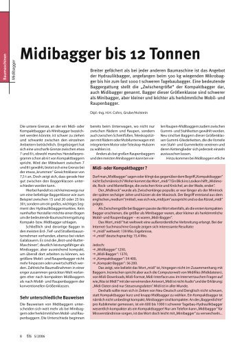 Midibagger bis 12 Tonnen - Bauverlag