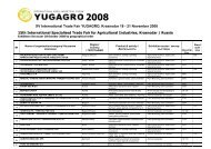 Exhibitors list YUGAGRO 2008-regions - IFW-Expo