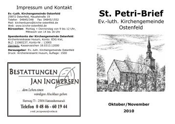 St. Petri-Brief - Kirchengemeinde Ostenfeld