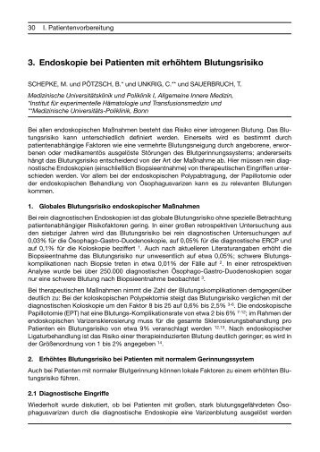 3. Endoskopie bei Patienten mit erhöhtem Blutungsrisiko - DGVS