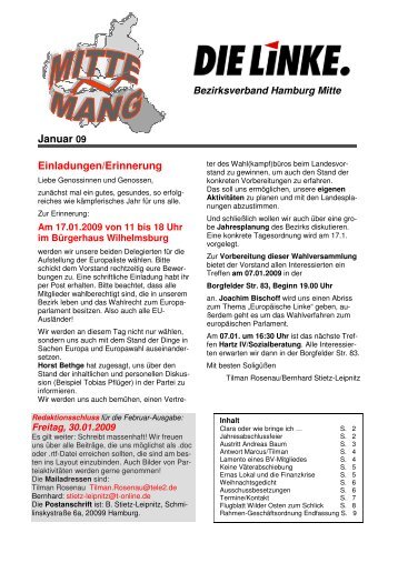 Mittenmang Januar 2009 - DIE LINKE Hamburg-Mitte