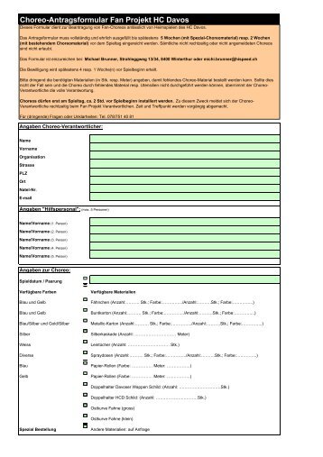 Choreo Antragsformular1 - HC Davos