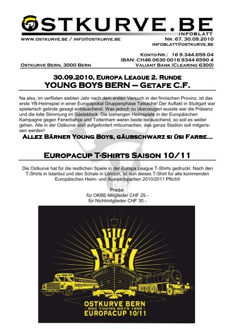 YOUNG BOYS BERN YOUNG BOYS BERN ... - Ostkurve Bern