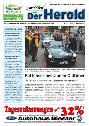 Pattenser bestaunen Oldtimer - beim Herold Pattensen