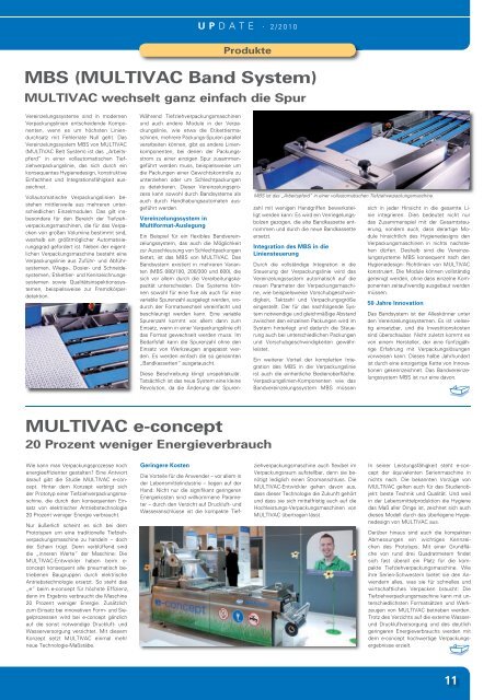 Kundenmagazin UPDATE 2/2010 - Als PDF downloaden - Multivac