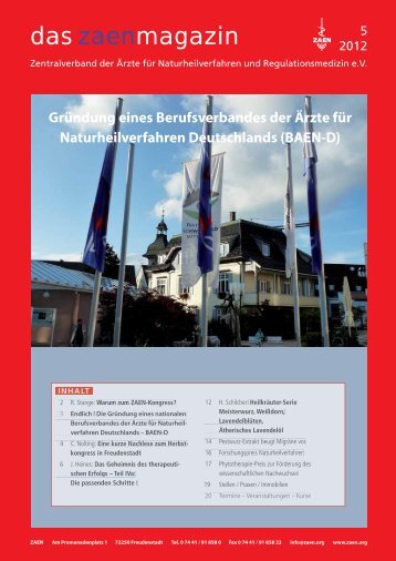 ZAEN-Magazin 05-2012 - Zentralverband der Ärzte für ...