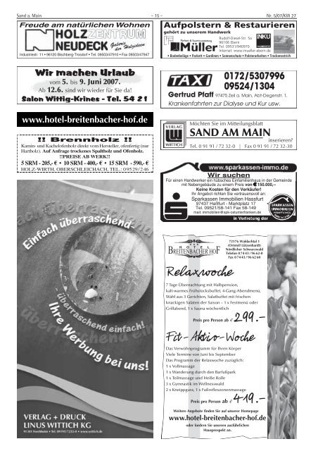 Liebe Mitbürgerinnen, Liebe Mitbürger, - Sand am Main