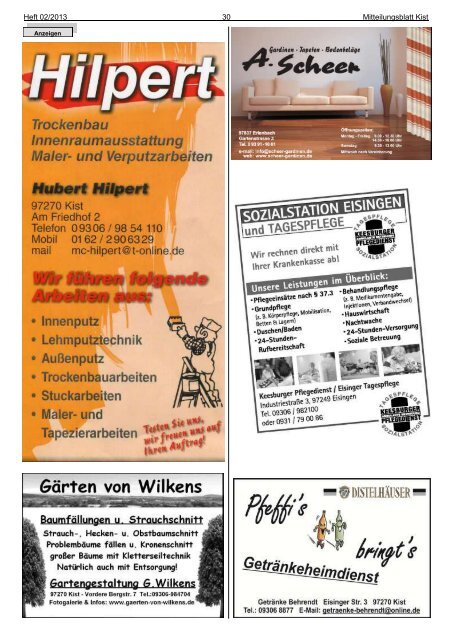 Mitteilungsblatt - Gemeinde Kist