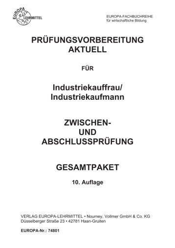 Industriekaufmann ZWISCHEN- UND ... - Europa-Lehrmittel