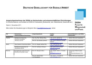 Liste der DGSA-AnsprechpartnerInnen (PDF-Datei) - Deutsche ...