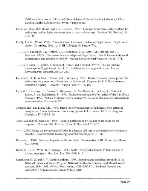 Sediment Quality in Puget Sound Year 2 - Center for Coastal ...