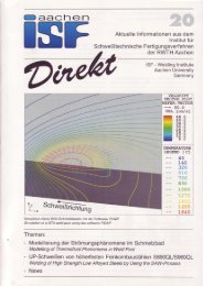 20 - Institut für Schweißtechnik und Fügetechnik (ISF) der RWTH ...