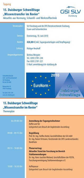 Wissenstransfer im Revier - SLV Duisburg