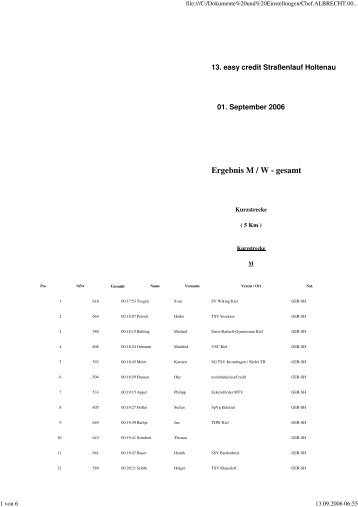 Ergebnis - Schleswig-Holsteinischer Leichtathletik-Verband e.V.