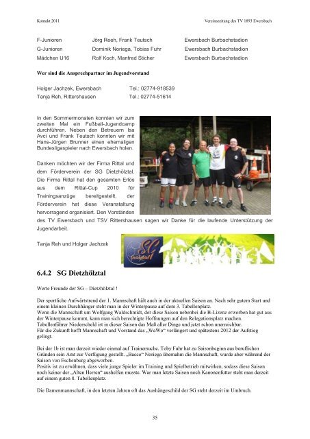 Vereinszeitschrift Kontakt 2011 PDF - TV 1893 Ewersbach e.V.
