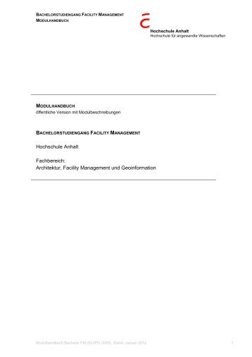 Hochschule Anhalt Fachbereich: Architektur, Facility Management ...