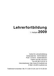 Lehrerfortbildung - Institut für Lehrerfortbildung IfL- Mülheim/Ruhr