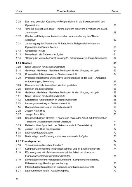 2013 - Institut für Lehrerfortbildung IfL- Mülheim/Ruhr