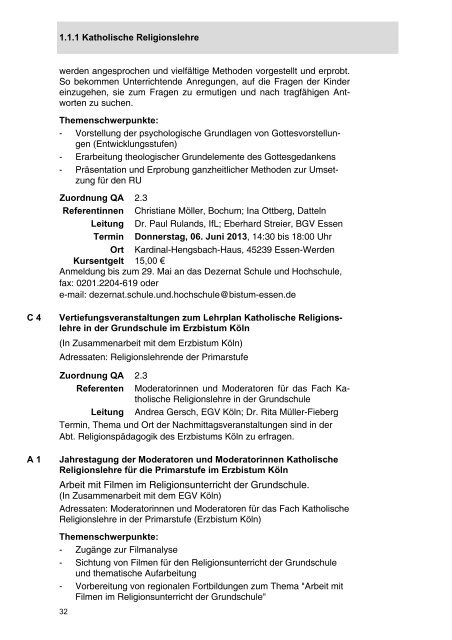 2013 - Institut für Lehrerfortbildung IfL- Mülheim/Ruhr