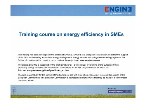 Training course on energy efficiency in SMEs - engine-sme.eu