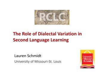 The Role of Dialectal Variation in Second Language Learning