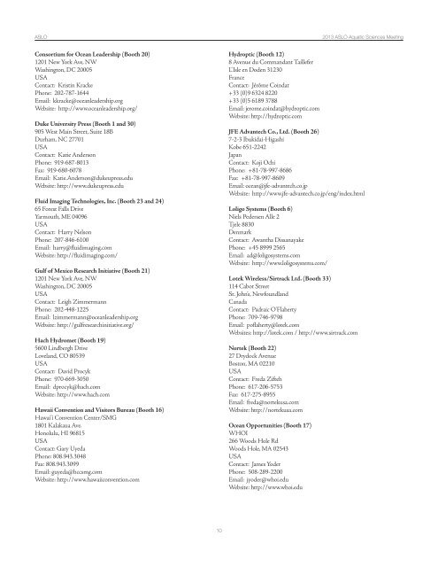 CONFERENCE PROGRAM - ASLO