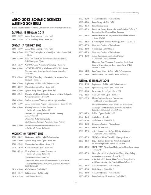 CONFERENCE PROGRAM - ASLO