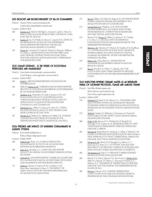 CONFERENCE PROGRAM - ASLO