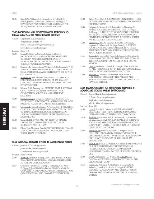 CONFERENCE PROGRAM - ASLO