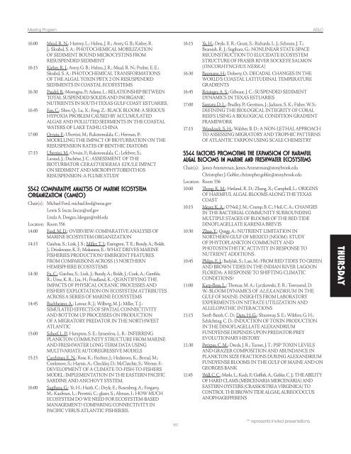 CONFERENCE PROGRAM - ASLO