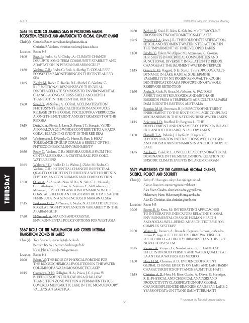 CONFERENCE PROGRAM - ASLO