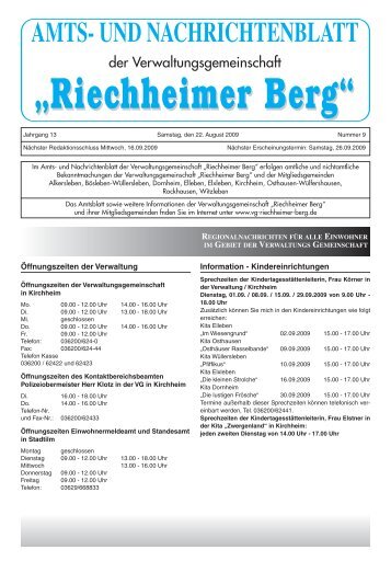 amts- und nachrichtenblatt - VG Riechheimer Berg