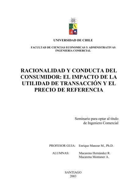 racionalidad y conducta del consumidor - Tesis Electrónicas ...