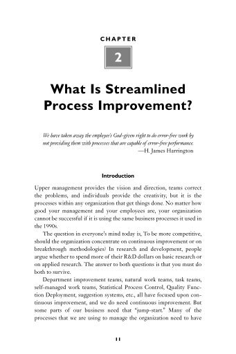 Ch 2 - What is Streamlined Process Improvement?
