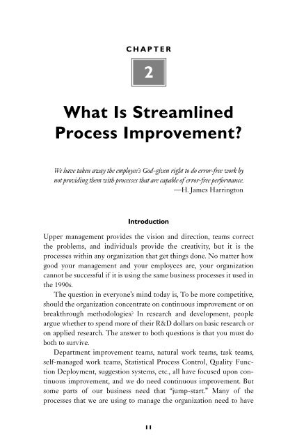 Ch 2 - What is Streamlined Process Improvement?