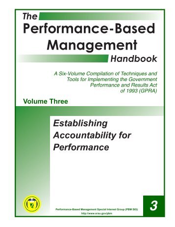 The Performance-Based Management Handbook - Oak Ridge ...