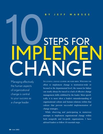 10 Steps for Implementing Change - University of Virginia