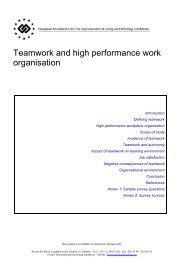 Teamwork and high performance work organisation - Eurofound ...