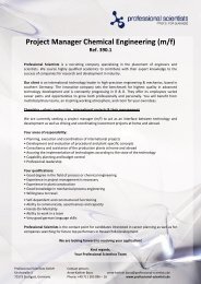 Project Manager Chemical Engineering (m/f) - COIE