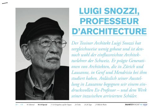 Luigi Snozzi, professeur - BauNetz