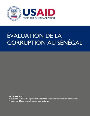ÉVALUATION DE LA CORRUPTION AU SÉNÉGAL