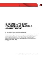 rhn satellite: best practices for multiple organizations - Red Hat