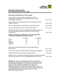 Checkliste Dachausbau - Raiffeisen