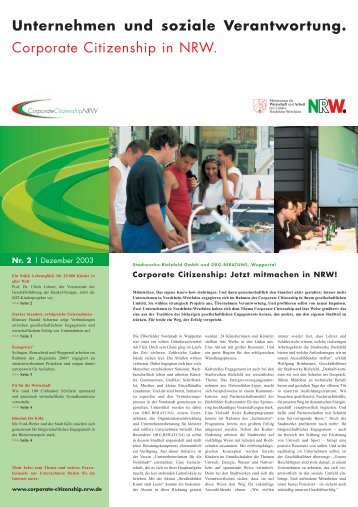 Corporate Citizenship - Engagiert in NRW
