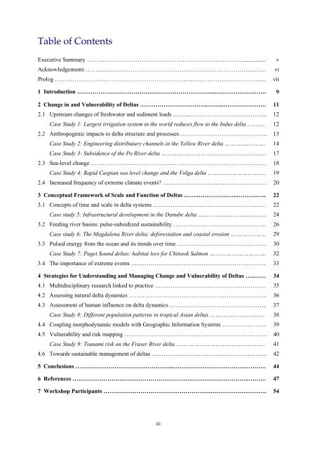 Dynamics and Vulnerability of Delta Systems - loicz