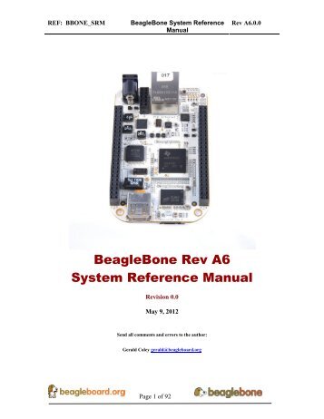 BeagleBone Rev A6 System Reference Manual - BeagleBoard