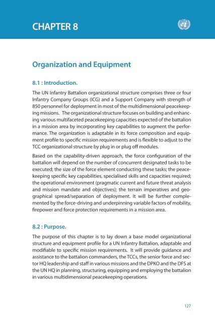 United Nations Infantry Battalion Manual - the United Nations