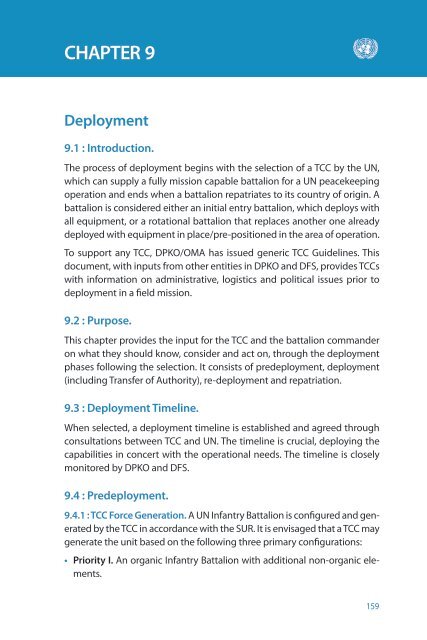United Nations Infantry Battalion Manual - the United Nations